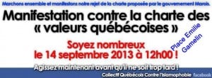 Manifestation contre la charte des valeurs québécoises